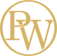 Pretty WoMen Berlin Logo, PW-Monogramm in Gold